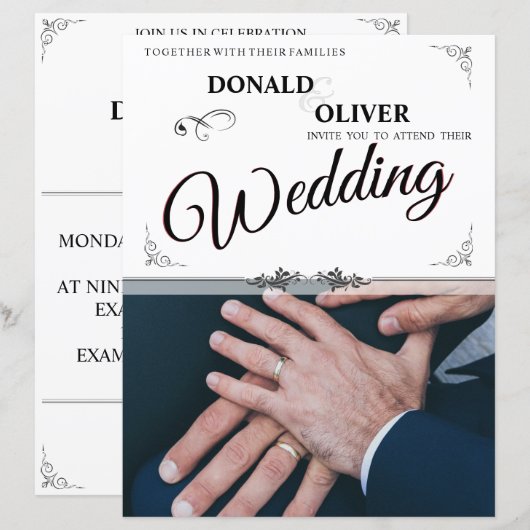 ゲイと結婚リングや輪の手 (正面/裏面)