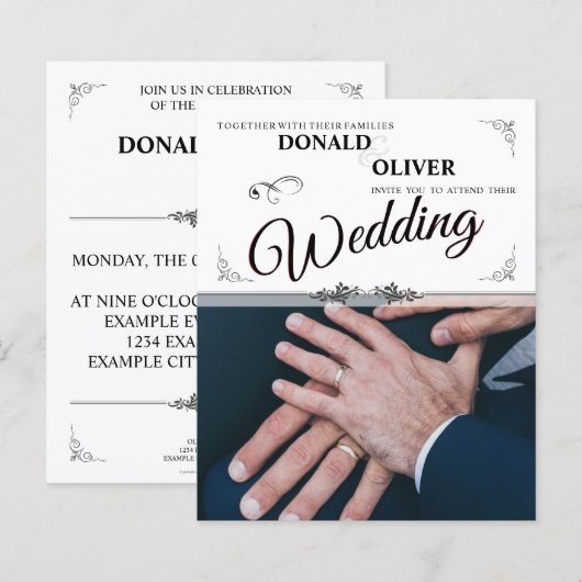 ゲイと結婚リングや輪の手 (正面/裏面)