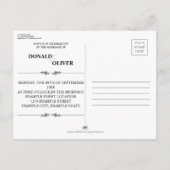 ゲイと結婚リングや輪の手 インビテーションポストカード (裏面)