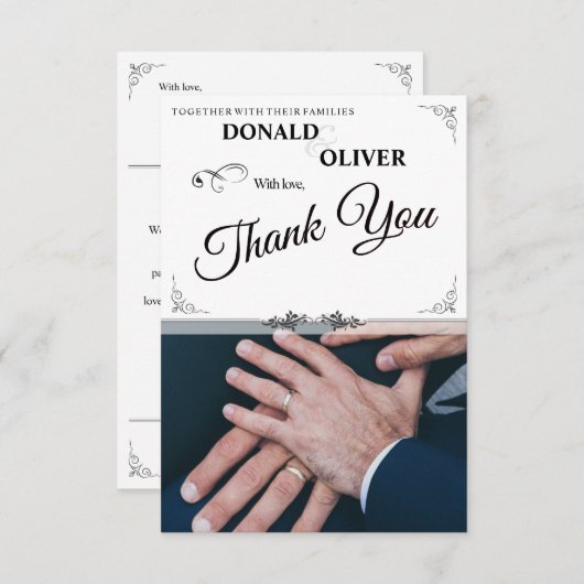 ゲイと結婚リングや輪の手 エンクロージャーカード (正面/裏面)