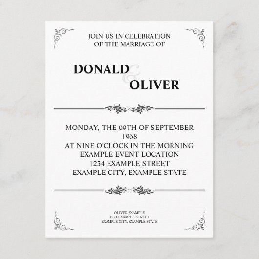 ゲイと結婚リングや輪の手 エンクロージャーカード (裏面)