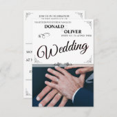 ゲイと結婚リングや輪の手 エンクロージャーカード (正面/裏面)