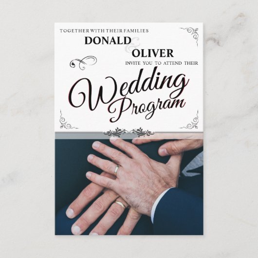 ゲイと結婚リングや輪の手 エンクロージャーカード (正面)