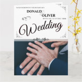 ゲイと結婚リングや輪の手 カード (黄色い花)