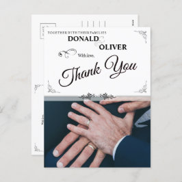 ゲイと結婚リングや輪の手 シーズンポストカード