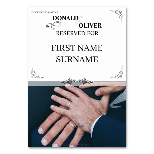 ゲイと結婚リングや輪の手 テーブルナンバー (正面)