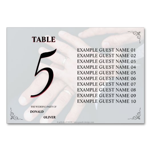 ゲイと結婚リングや輪の手 テーブルナンバー (正面)