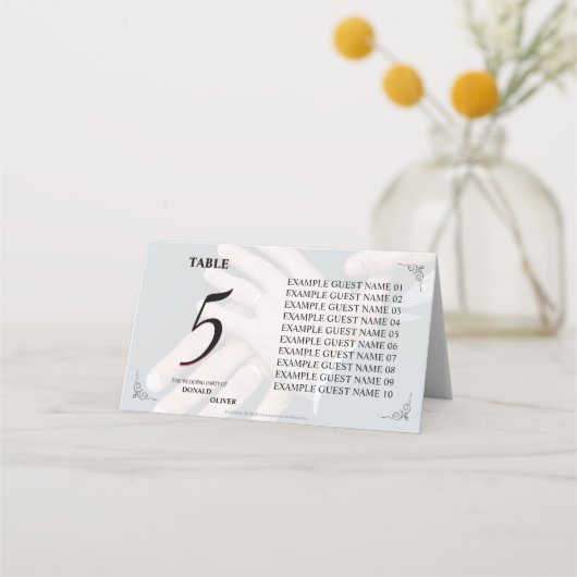 ゲイと結婚リングや輪の手 プレイスカード (正面)