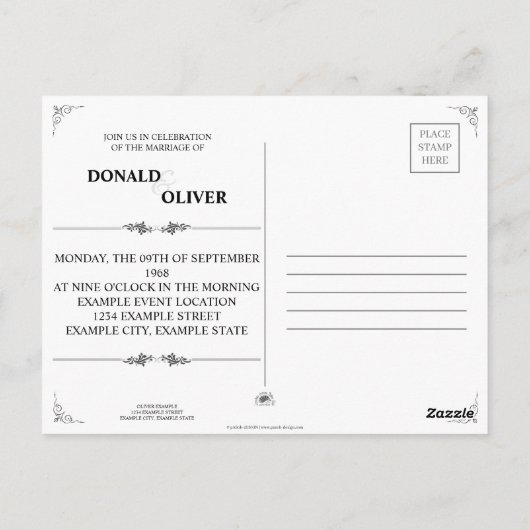 ゲイと結婚リングや輪の手 ポストカード (裏面)