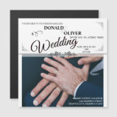 ゲイと結婚リングや輪の手 マグネット招待状 (正面/裏面)