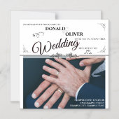 ゲイと結婚リングや輪の手 マグネット招待状 (正面)