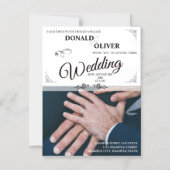 ゲイと結婚リングや輪の手 マグネット招待状 (正面)