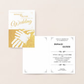 ゲイと結婚リングや輪の手 箔カード (ディスプレー)