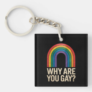 ゲイなの?冗談でしょ 虹色 LGBTQ プライド アライ キーホルダー