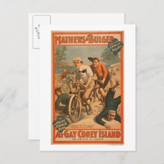 「ゲイなコニーアイランド」ミュージカルコメディポスター#1 ポストカード (正面/裏面)