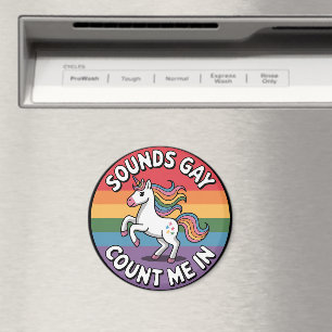 ゲイに聞こえるけど私も入れて ユニコーン レインボーフラッグ LGBT マグネット