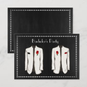 ゲイのバチェラーパーティー招待状（タキシード2着付き） 招待状 (正面/裏面)