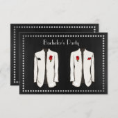 ゲイのバチェラーパーティー招待状（ツータックス姿） 招待状 (正面/裏面)