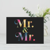 ゲイのバチェラー・パーティー ゲイの結婚 Mr. & Mr.  招待状 (スタンド正面)