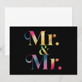 ゲイのバチェラー・パーティー ゲイの結婚 Mr. & Mr.  招待状 (正面/裏面)