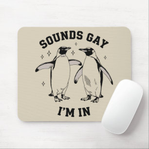 ゲイのペンギンの音がゲイであることに気づいた レトロなクィアLGBTQ マウスパッド