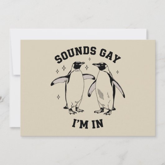 ゲイのペンギンの音がゲイな件、レトロLGBTQ 招待状 (正面)