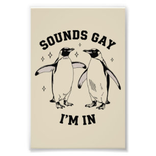 ゲイのペンギンの音はゲイだ 私はヴィンテージのクィア LGBTQ フォトプリント           