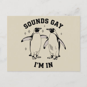ゲイのペンギンの音はゲイだ 私はヴィンテージのクィア LGBTQ ポストカード