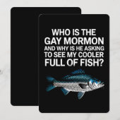 ゲイのモルモン教徒が面白いLGBTQプライドフィッシュ 招待状 (正面/裏面)