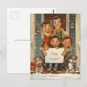 ゲイの両親、子供と犬 ポストカード (正面/裏面)