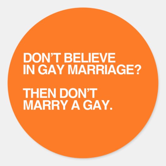ゲイの信じ結婚では結婚しない – .png ラウンドシール (正面)