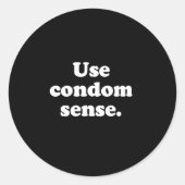 ゲイの単語はコンドムセンス白を使用 ラウンドシール (正面)