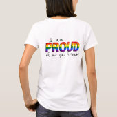 ゲイの友誇りを持った人がLGBTQプライドをサポート Tシャツ (裏面)
