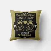 ゲイの女の子の結婚式の日 クッション (裏面)