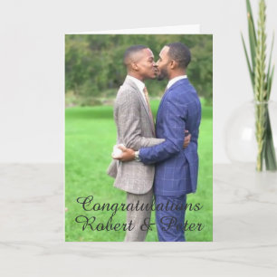 ゲイの婚約・結婚カード - キスするゲイカップル カード