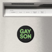 ゲイの息子がおもしろいLGBTQプライド マグネット (インサイチュ (食洗機))