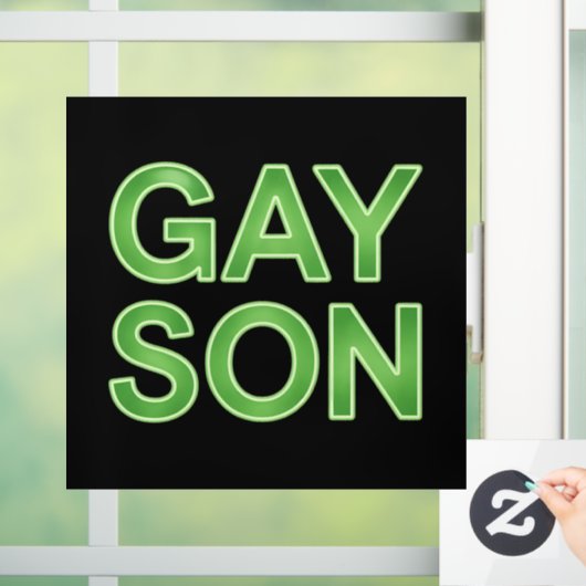 ゲイの息子が面白いLGBTQプライド ウィンドウサイン (ホーム)