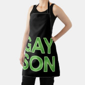 ゲイの息子が面白いLGBTQプライド エプロン (インサイチュ)
