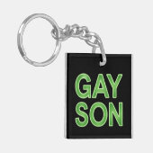 ゲイの息子が面白いLGBTQプライド キーホルダー (正面左)