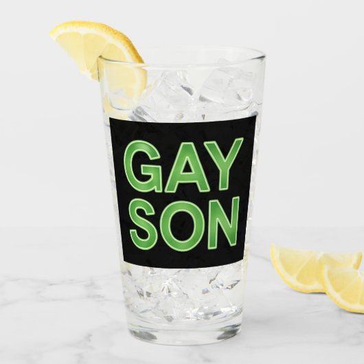 ゲイの息子が面白いLGBTQプライド タンブラーグラス (アイス正面)