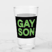 ゲイの息子が面白いLGBTQプライド タンブラーグラス (正面)