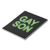 ゲイの息子が面白いLGBTQプライド ノートパッド (回転)