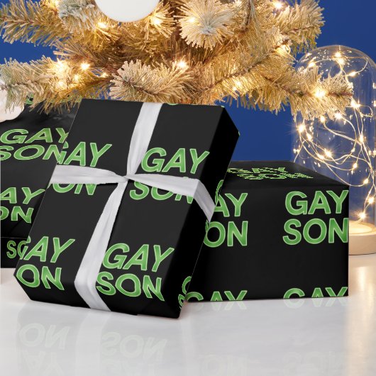 ゲイの息子が面白いLGBTQプライド ラッピングペーパー (クリスマス)