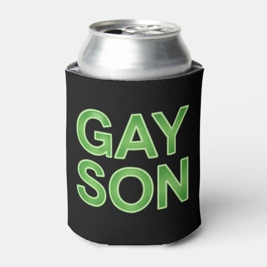 ゲイの息子が面白いLGBTQプライド 缶クーラー (缶正面)