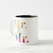 ゲイの新郎のバチェラーパーティー ゲイの結婚 ツートーンマグカップ (正面左)