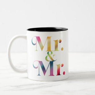 ゲイの新郎のバチェラーパーティー ゲイの結婚 ツートーンマグカップ