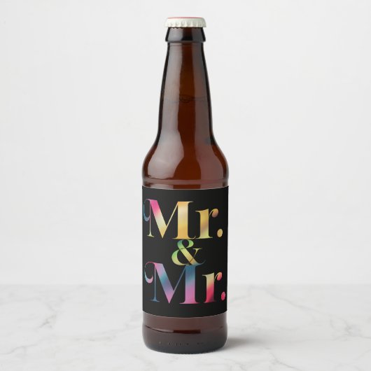 ゲイの新郎のバチェラーパーティー ゲイの結婚 ビールラベル (正面)