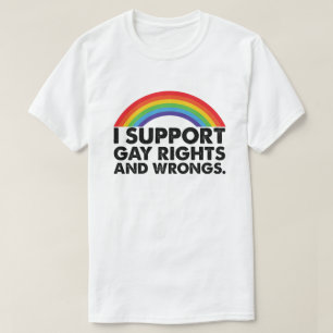 ゲイの権利とゲイの間違いを支持する Tシャツ