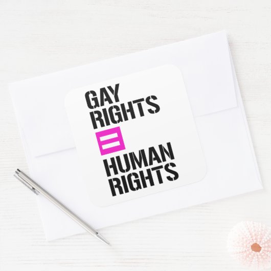 ゲイの権利は人権と同等 スクエアシール (封筒)