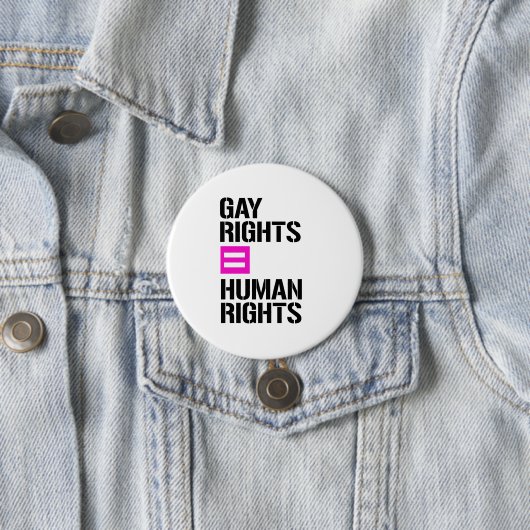 ゲイの権利は人権と同等 缶バッジ (インサイチュ)